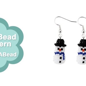 Bead Pattern: Mini 3D Beaded Snowman Earrings