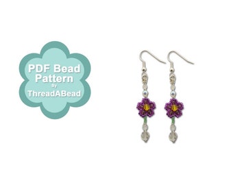 Bead Pattern: Dangly Crystal Flower Earring