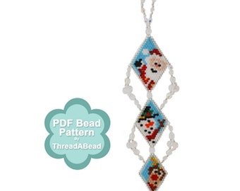 Bead Pattern: Brick Stitch Christmas Character Icicle Ornament