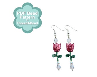 Bead Pattern: Tulip Flower Earrings