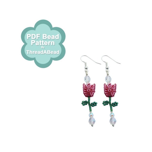 Bead Pattern: Tulip Flower Earrings