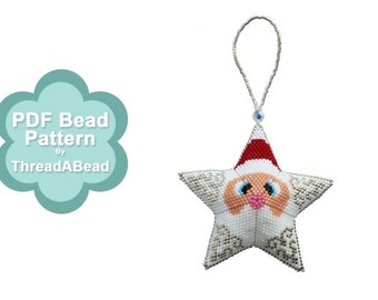 Bead Pattern: 3D Santa Star Ornament