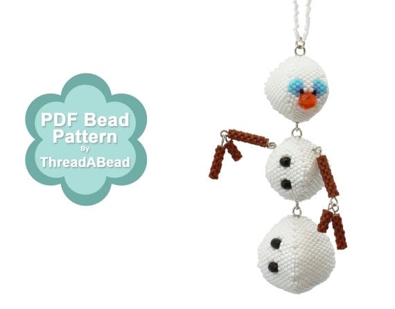 Bead Pattern: Shakie the Snowman Beaded Ornament