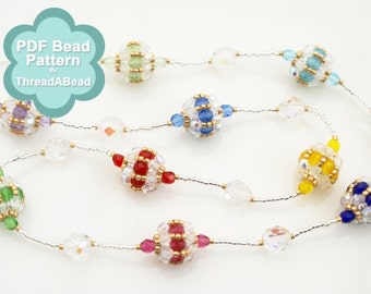 Bead Pattern: Mini Beaded Bead Multi Colour Necklace