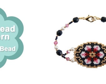 Bead Pattern: Striking Flower Brick Stitch Bracelet