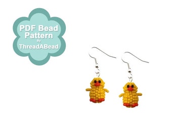 Bead Pattern: Mini 3D Beaded Chick Earrings