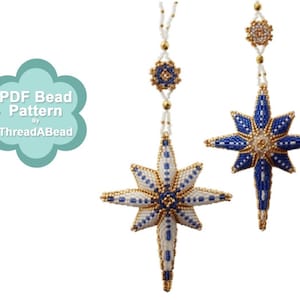 Bead Pattern: Reversible 3D Star of Bethlehem Ornament