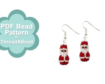 Bead Pattern: Mini 3D Beaded Santa Earrings