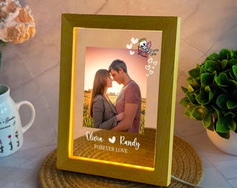 Custom Couple Photo Night Light, Romantic Anniversary Gift