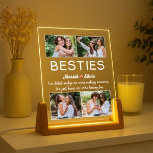 Personalized Bestie Photo Collage Night Light,Custom Bestie Gift withname,BFF Gift,Best Friend Birthday Gift,Friendship Gift,Gift for Bestie