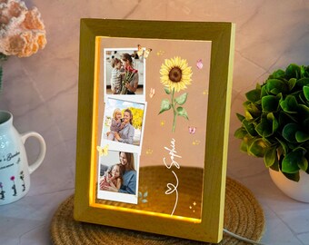 Custom Photo Collage LED Lamp: Personalized Mother Daughter Gift