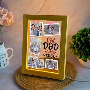 Custom Night Light of Dad Photos, Family Photos Led Light, Father&#39;s Day Gifts from Kids, Giftsfrom Wife, Gifts for Dad, Gifts for Husband