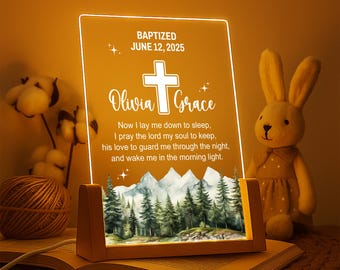 Personalized Baby Baptism Night Light: Custom Nursery Decor