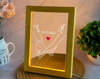 Personalized Couple Names LED Lamp, Custom Anniversary Gift
