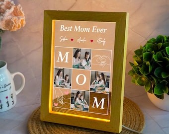 Personalized Photo Collage LED Lamp - Custom Mom Gift