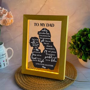 Luz de noche personalizada con letra manuscrita, luz de noche para dormitorio, decoración del hogar, regalo para el Día del Padre, regalo de cumpleaños para papá, regalo para él, regalos para papá
