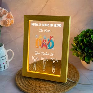 Custom The Best Dad Night Light, Personalized Kids Name Light, Bedroom Night Light, Home Decor,  Father&#39;s Day Gifts, Birthday Gifts for Him