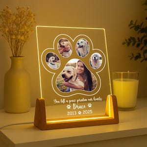 Pet Memorial Night Light, Custom Pet Plaque, Pet Night Light, Custom Pet Photo Gifts, Pet Memorial Frame, Gifts for Pets, Cat Dog Loss Gift