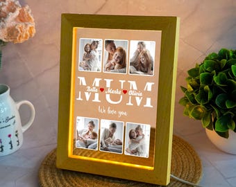 Personalized Photo LED Night Light, Custom Mom Gift