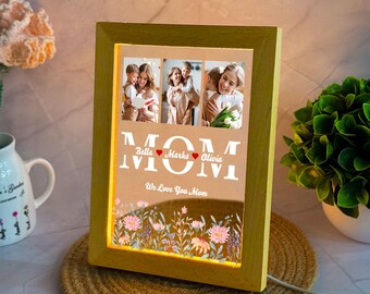 Personalized Mother Photo LED Lamp, Custom Family Keepsake
