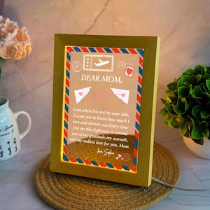 Luz de noche con letra personalizada para mamá, regalo de carta para mamá, ideas de regalo para el Día de la Madre, regalo para mamá, regalos de cumpleaños para abuelas y mamás.