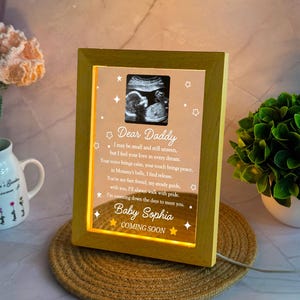 Personalized Night Light Gifts for First time Dad Father&#39;s Day, Personalized Ultrasound Photo LED Night Light, First Father&#39;s Day Gifts