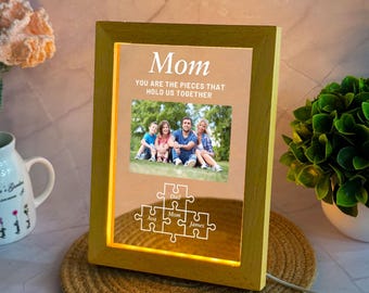 Personalized Photo LED Lamp: Custom Family Gift for Mom