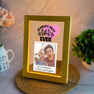 Personalisiertes Foto-Nachtlicht von Vater und Tochter, Vater Acryl-Nachtlicht, Vatertagsgeschenke, Vatergeschenk von Tochter, Geburtstagsgeschenk für Vater