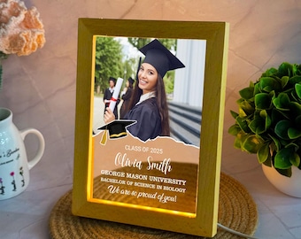 Personalized Graduation Photo LED Lamp: Custom Acrylic Picture Frame