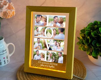 Custom Photo Collage LED Lamp: Personalized Couple Gift