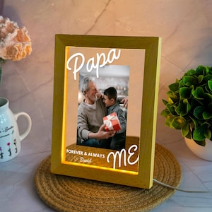 Personalisiertes Nachtlicht von Papa oder Opa, Schlafzimmer Nachtlicht, Vatertagsgeschenke, Fotogeschenke für Papa, Geschenke für Opa, Geschenke von Kindern