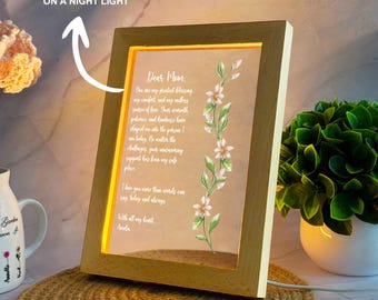Personalized Love Letter Night Light for Mom: Custom LED Lamp