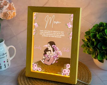 Personalized Photo LED Night Light, Custom Mom Gift