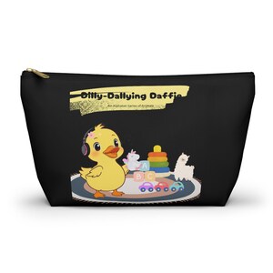 Adorable Dilly-Dally Daffie Accessory Pouch, kawaii pouch, makeup pouch, pen case, pen holder, pencil case, cute pencil case, makeup bag