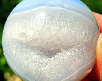 Blue Lace Agate Druzy Sphere