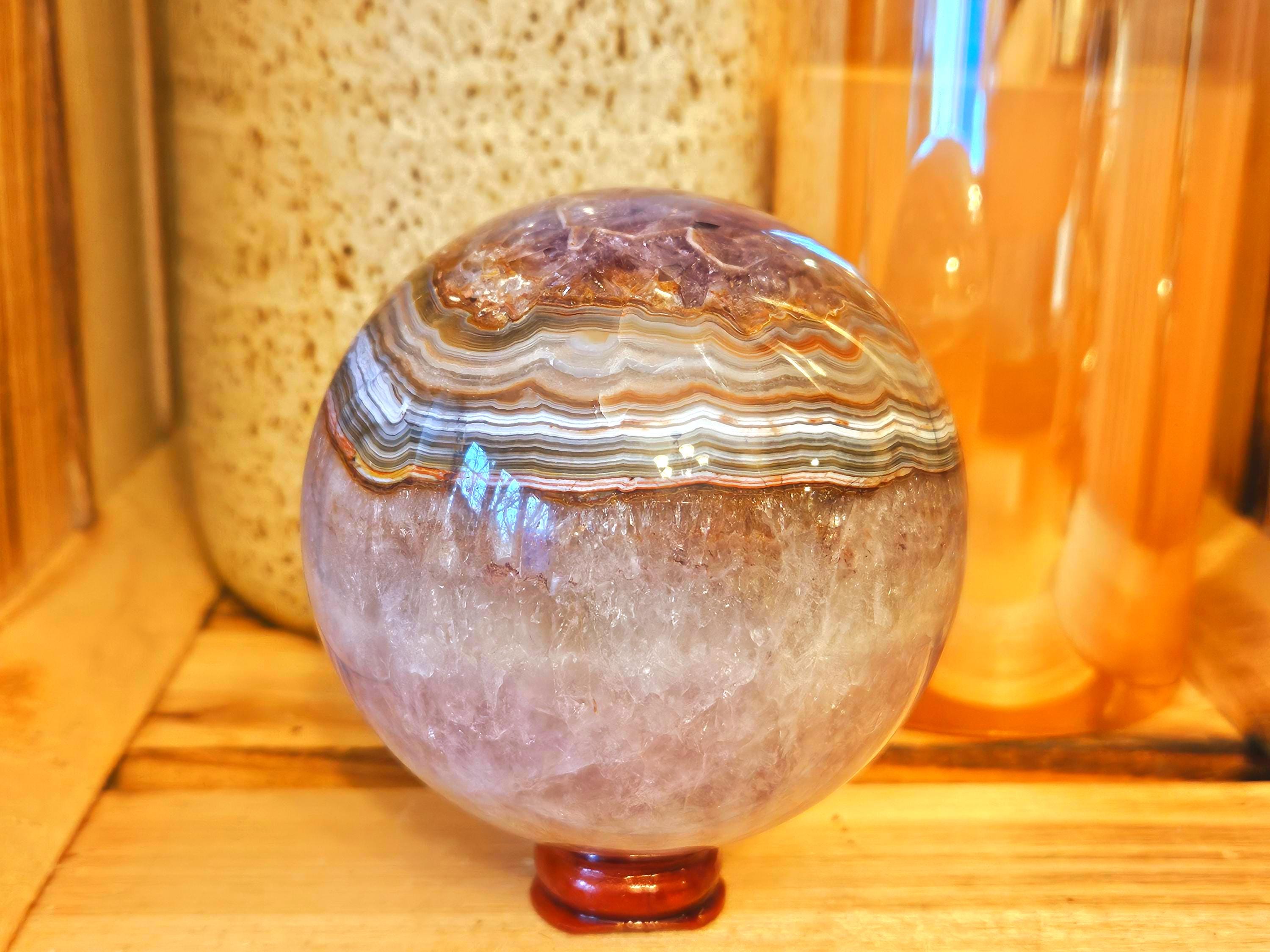 Amethyst Lace Agate Sphere