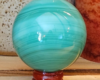 Creamy Malachite Sphere