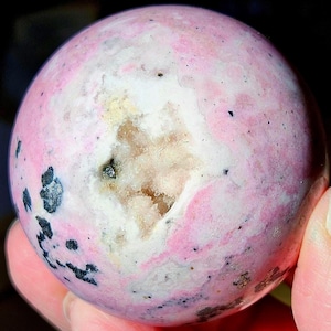 Pink Polished Peruvian Rhodonite Sphere
