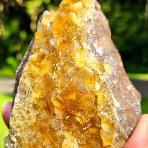Yellow Fluorite on Matrix