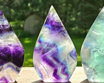 Rainbow Fluorite Teardrops