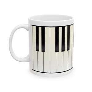 Piano Keys Mug, Black & Ivory Piano Keys Coffee Mug, Gift for Piano Players Teachers Musicians