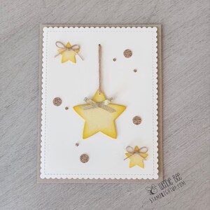 Rose Gold & Buttercup Gelb Puffy Stars Karte