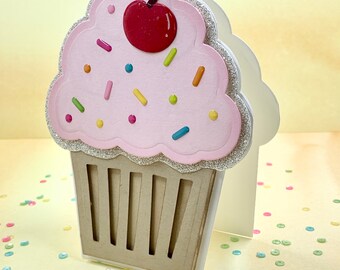 Cupcake & Sprinkles Fancy Shaped Blank Greeting Card