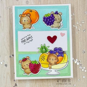 Pineapple of My Eye Handmade Card  Cute Fruit Animals Punny Greeting Card