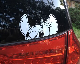 Peeking Waving Stitch Disney Inspired Vinyl Car, Laptop, or Decor Decal