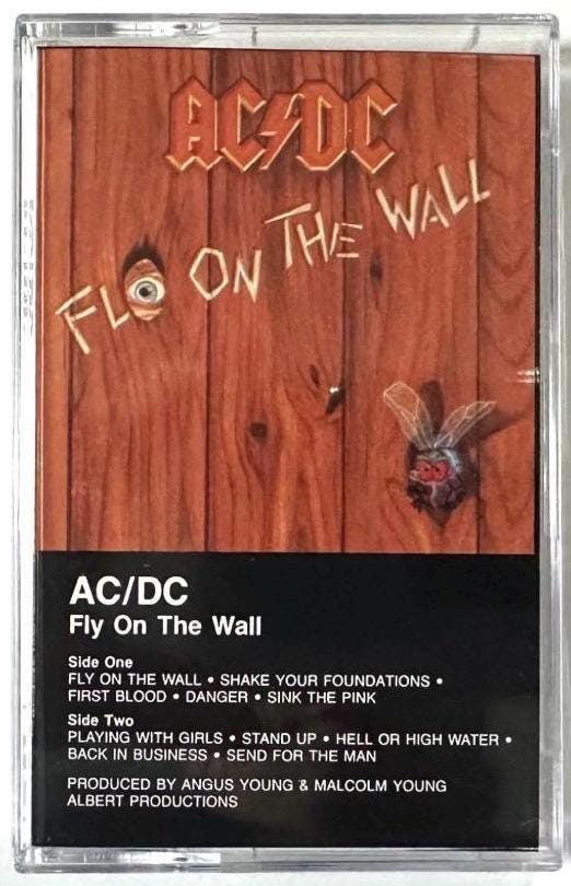 AC/DC T Shirt Fly On The Wall Tour new Official Mens Maroon