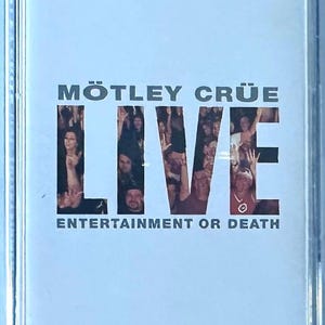 Motley Crue Live : Entertainment Or Death ( 1991 Release) Cassette Tape. Awesome Condition. Sounds great. Brand New Case Included.