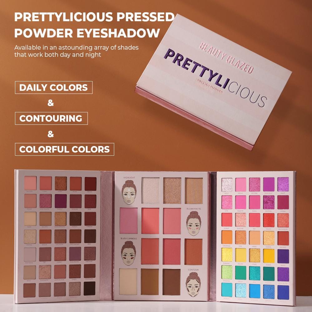 BEAUTY GLAZED 82-Color All-in-One Makeup Palette, Eyeshadow Blush Highlighter & Contour