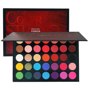BEAUTY GLAZED 35 Pigmented Eyeshadows , Multi-Finish Matte and Shimmers Makeup , Waterproof Blendable Eye Makeup