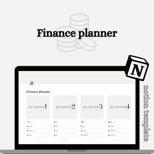 Può includere: Uno screenshot di un modello Notion per un pianificatore finanziario. Il modello è diviso in quattro trimestri, con ogni trimestre etichettato come "Trimestre 1", "Trimestre 2", "Trimestre 3" e "Trimestre 4". Ogni trimestre ha un elenco di mesi, con spazio per aggiungere note per ogni mese.